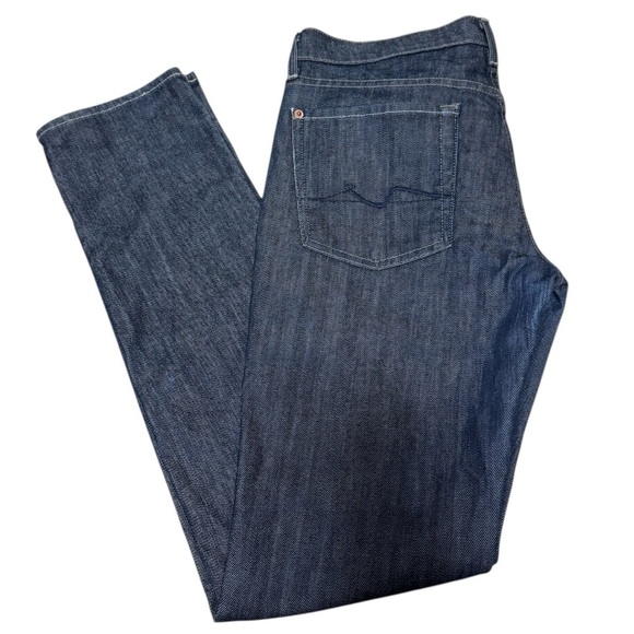 7 FOR ALL MANKIND - Women’s Roxanne Mid-Waist Slim Dark Blue Wash Jeans - 31 - Picture 8 of 8